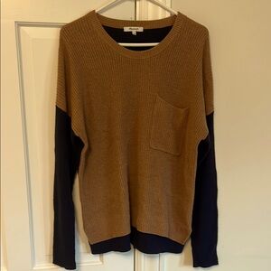 Madewell Two-Tone Brown and Navy Sweater